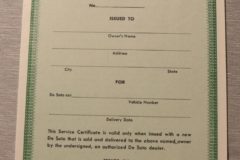Owner Service Certificate Desoto 1957-61