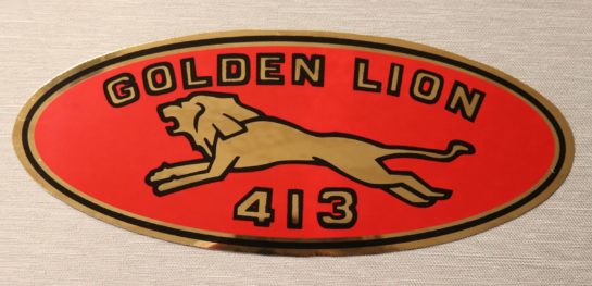 Ventilkåps Dekal Chrysler "Golden Lion 413" 1959-61