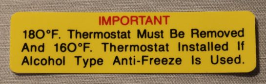 Important Thermostat Dekal Mopar 1960