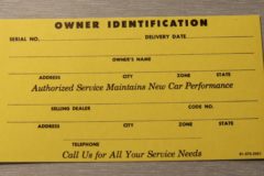 Owners Indification Mopar 1960-67