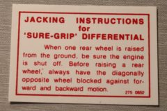 Sure Grip Diff. Warning Dekal Mopar 1962-74