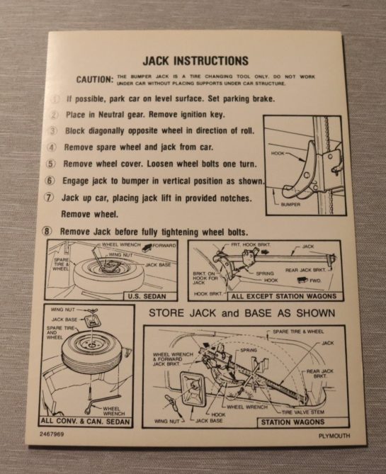 Jack Instruction Fury 1965