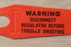 Alternator Warning Tag Mopar 1965-70