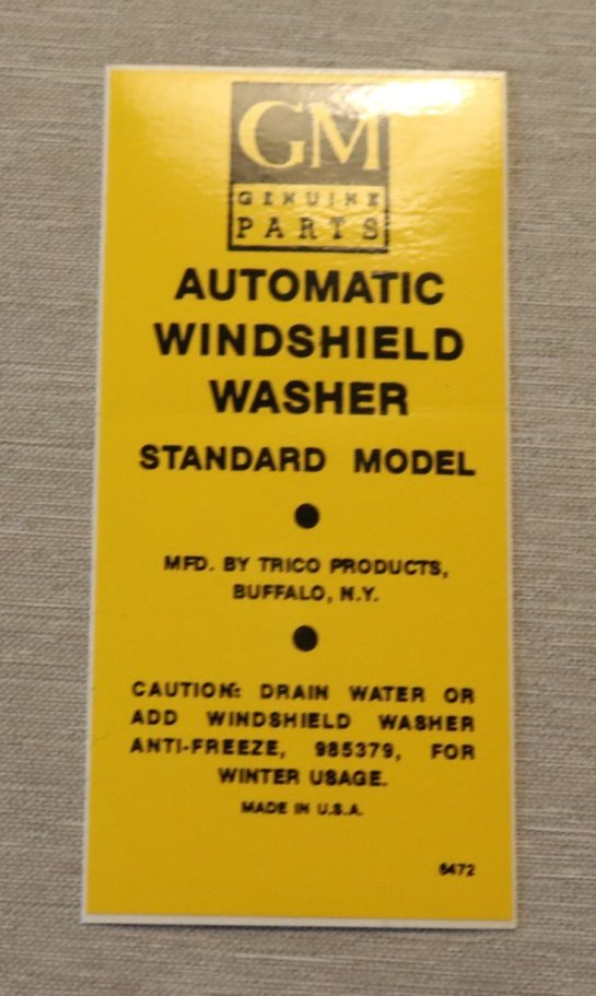 Windshield Washer Bracket Dekal Buick 1940-50