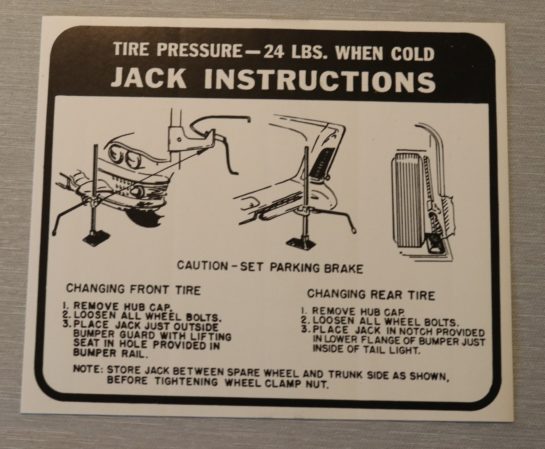 Jack Instruktion Dekal 1958 Buick