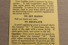 Instruction Tag 1939-59 Cadillac