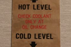 Coolant Level Dekal 1968 Cadillac
