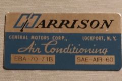 Harrisson Air Cond. Box Dekal Cadillac 1971
