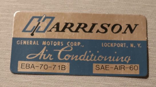 Harrisson Air Cond. Box Dekal 1965 Cadillac