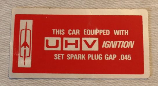 UHV Ignition Dekal Oldsmobile 1966-67