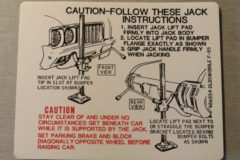 Jack Instruction Dekal Cutlass, F85 1969-72