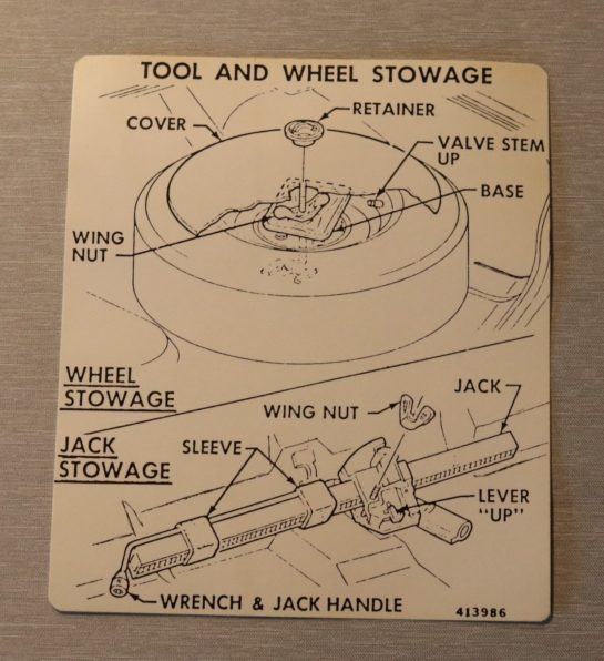 Conv. Tire Stowage Dekal Oldsmobile 1970-75