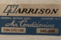 Harrison Air Cond. Evap Box Dekal Oldsmobile 1972