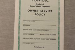 Owners Service Policy Pontiac 1939-59