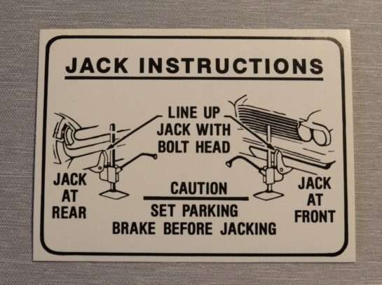 Jack Instruction Dekal Pontiac, Grand Prix 1962