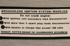 Breakless Ignitor Warning Dekal Pontiac 1963-67