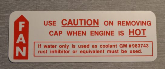 Caution Fan Dekal Pontiac 1964 & GTO 1964-65