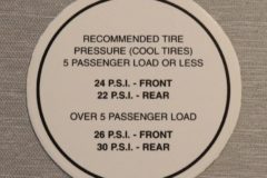 Tire Pressure Dekal Pontiac, GTO 1965