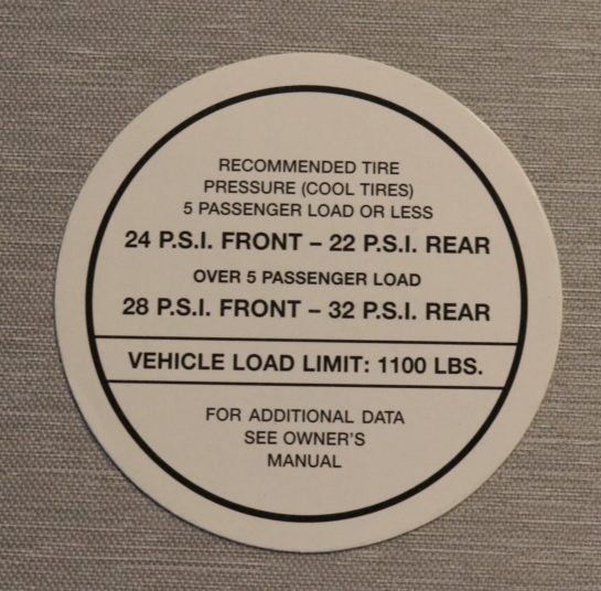Lufttrycks Dekal Pontiac, GTO 1966