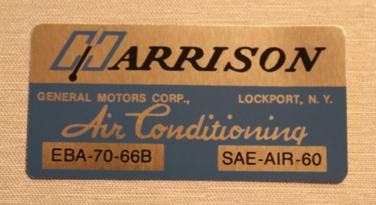 Harrison Air Cond. Evap Box Dekal Pontiac 1966