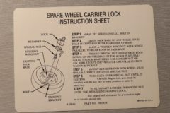 Spare Lock Instruction Dekal Firebird 1967-69