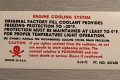 Caution Cooling Dekal Pontiac 1973