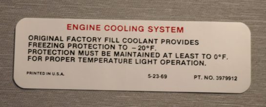 Cooling System Dekal 1970-72 GM