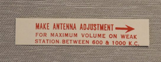Antenna Adjustment Dekal Chevrolet 1955-57