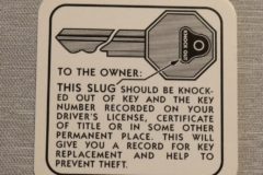Glovebox Key Dekal 1936-58 GM