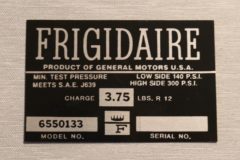 Frigidaire Air Cond. Comp. Dekal Chevrolet 1963-65