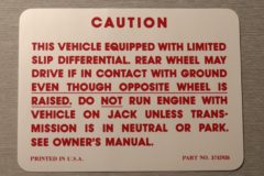 Positraction Warning Dekal 1963-70 Chevrolet