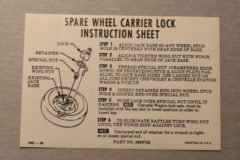 Spare Lock Instruction Dekal Chevrolet 1965-66
