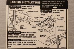 Jack Instruction Dekal 1967 Chevrolet