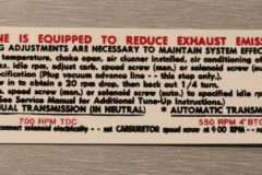 Emission Dekal Chevrolet 140, 145 HP A/TMT (CD) 1969
