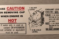 Caution Cooling Dekal Pontiac, GTO, Firebird 1967-68