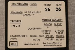 Tire Pressure Dekal Chevrolet 1972