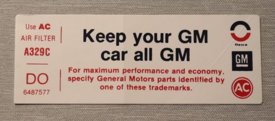 Keep Your GM All GM GM (DO) 1973