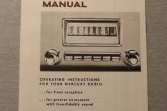 Radio Owners Manual Mercury 1956