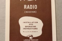 Radio Owners Manual Mercury 1949