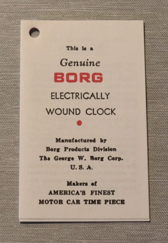 Electric Clock Inst. Booklet Mercury 1949-56