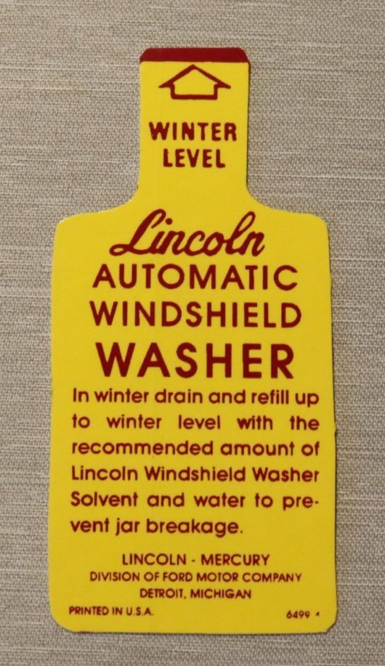 W/W Bottle Bracket Dekal Lincoln 1954-57