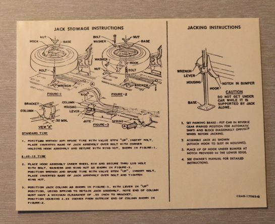 Jack Instruction Dekal , Mercury 1966