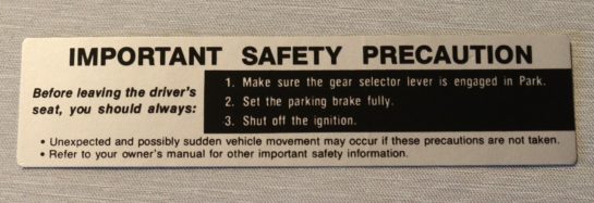 Safety Precation Dekal Comet, Monterey 1966-68