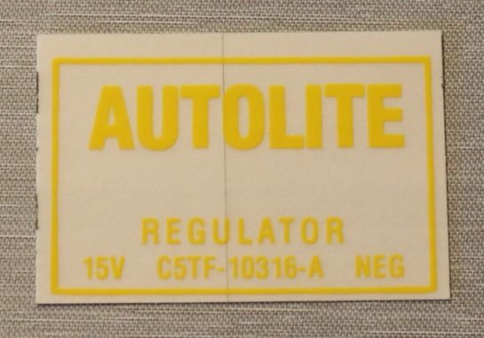 Voltage Regulator Dekal Lincoln, Mercury 1967-72