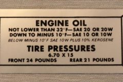Tire Pressure Dekal Ford 1949-51