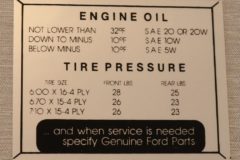 Tire Pressure Dekal Ford 1955-56