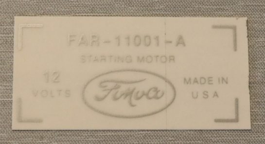 Startmotor Dekal Ford 1956-57
