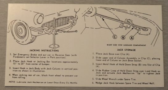 Jack Instruction Dekal T-Bird 1957