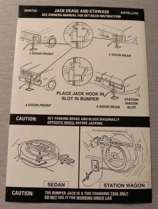 Jack Instruction Dekal Satellite 1972