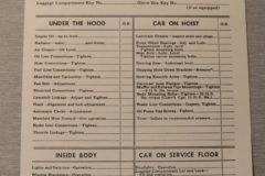 New Car Dealer Preparation Sheet Mopar 1938-54